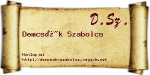 Demcsák Szabolcs névjegykártya