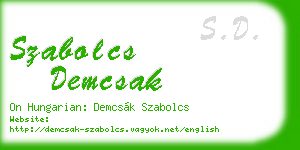szabolcs demcsak business card