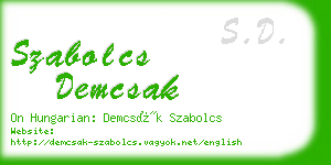 szabolcs demcsak business card